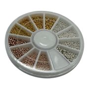 Nail Art Rondell Microperlen - gold, rosegold, silber